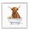 Stupell Industries Shaggy Country Cattle in Bathtub Rubber Duck Framed Wall Art